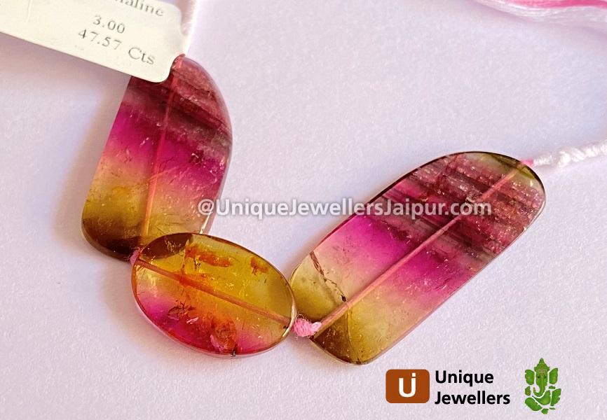 Watermelon Tourmaline Smooth Slices Beads